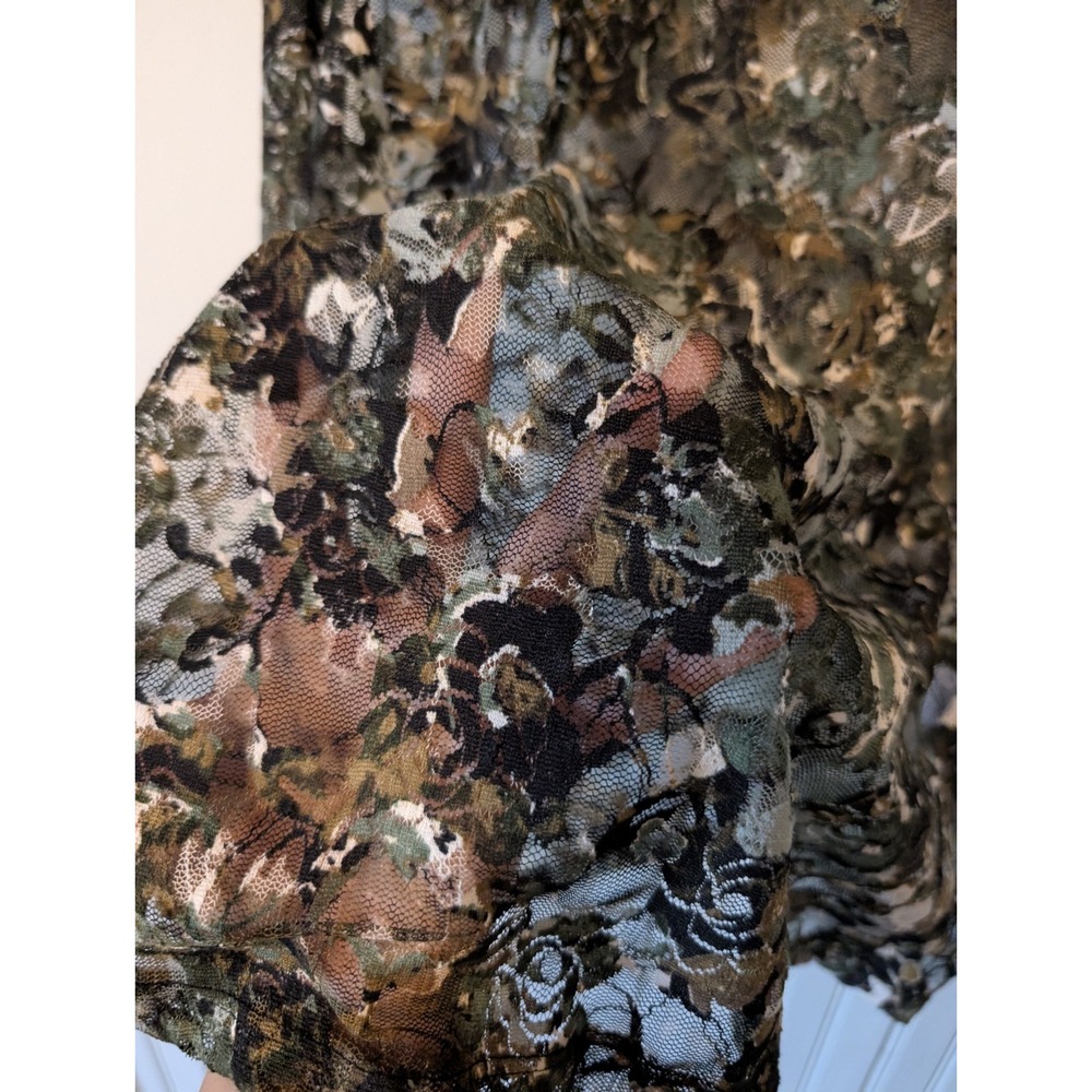 Womens Sheer Mesh Floral Tank XL‎ Forest Fairy 90s Grunge Whimsigoth Regencycore - Picture 2 of 8